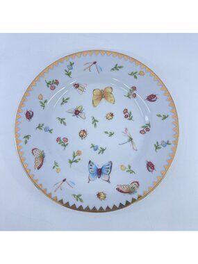 i. godinger & co. butterfly & floral porcelain salad plates with gold trim 1 pla